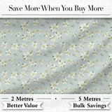 Delicate White Blossom Flowers on Soft Blue Seamless Pattern Digital Print Fabric by the Metre UK Sewing Quilting Textile