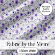 Purple Wildflowers and Delicate Botanical Stems Seamless Pattern Digital Print Fabric by the Metre UK Sewing Quilting Textile