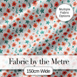 Coral Orange Floral Sprigs with Green Leaves Seamless Pattern Digital Print Fabric by the Metre UK Sewing Quilting Textile