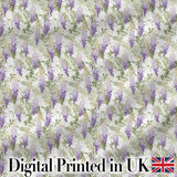 Light Pastel Wisteria Floral Vine Elegant Seamless Pattern Digital Print Fabric by the Metre UK Sewing Quilting Textile