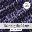 Rich Purple Wisteria on Dark Background Floral Seamless Pattern Digital Print Fabric by the Metre UK Sewing Quilting Textile