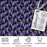 Rich Purple Wisteria on Dark Background Floral Seamless Pattern Digital Print Fabric by the Metre UK Sewing Quilting Textile