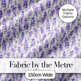 Minimal Lavender Botanical Stems on Light Background Seamless Pattern Digital Print Fabric by the Metre UK Sewing Quilting Textile