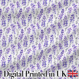 Minimal Lavender Botanical Stems on Light Background Seamless Pattern Digital Print Fabric by the Metre UK Sewing Quilting Textile