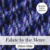 Deep Blue Wisteria Inspired Hanging Florals Seamless Pattern Digital Print Fabric by the Metre UK Sewing Quilting Textile