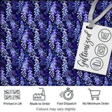Deep Blue Wisteria Inspired Hanging Florals Seamless Pattern Digital Print Fabric by the Metre UK Sewing Quilting Textile