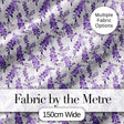 Light Grey Background Purple Wisteria Branches Minimal Seamless Pattern Digital Print Fabric by the Metre UK Sewing Quilting Textile