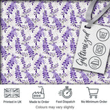 Light Grey Background Purple Wisteria Branches Minimal Seamless Pattern Digital Print Fabric by the Metre UK Sewing Quilting Textile