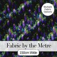 Dark Botanical Wisteria with Green Leaves Rich Seamless Pattern Digital Print Fabric by the Metre UK Sewing Quilting Textile