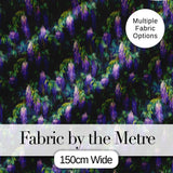 Dark Botanical Wisteria with Green Leaves Rich Seamless Pattern Digital Print Fabric by the Metre UK Sewing Quilting Textile