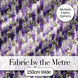 Elegant Purple Wisteria Hanging Blossoms Floral Seamless Pattern Digital Print Fabric by the Metre UK Sewing Quilting Textile