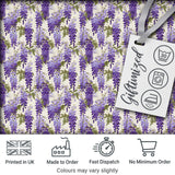Elegant Purple Wisteria Hanging Blossoms Floral Seamless Pattern Digital Print Fabric by the Metre UK Sewing Quilting Textile