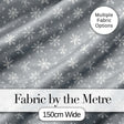 Grey Background White Snowflakes Winter Seamless Pattern Digital Print Fabric by the Metre UK Sewing Quilting Textile