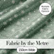 Sage Green Background Snowflake Winter Seamless Pattern Digital Print Fabric by the Metre UK Sewing Quilting Textile