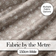 Taupe Background White Snowflakes Falling Winter Seamless Pattern Digital Print Fabric by the Metre UK Sewing Quilting Textile