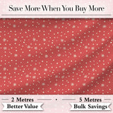 Red Background White Snowflakes Falling Winter Seamless Pattern Digital Print Fabric by the Metre UK Sewing Quilting Textile