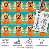 Cute Alpaca Portrait With Blue Sky And Clouds Seamless Pattern Digital Print Fabric by the Metre UK Sewing Quilting Textile