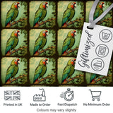Tropical Parrot On Branch Jungle Scene Seamless Pattern Digital Print Fabric by the Metre UK Sewing Quilting Textile