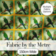 Tropical Green Parrot Branch Botanical Frame Seamless Pattern Digital Print Fabric by the Metre UK Sewing Quilting Textile