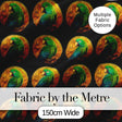 Luxury Parrot Gold Medallion Dark Background Seamless Pattern Digital Print Fabric by the Metre UK Sewing Quilting Textile