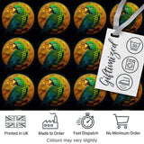 Luxury Parrot Gold Medallion Dark Background Seamless Pattern Digital Print Fabric by the Metre UK Sewing Quilting Textile