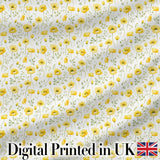 Soft Yellow Floral Wildflower Meadow Seamless Pattern Digital Print Fabric by the Metre UK Sewing Quilting Textile