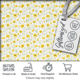 Soft Yellow Floral Wildflower Meadow Seamless Pattern Digital Print Fabric by the Metre UK Sewing Quilting Textile