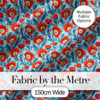 Red Poppy Flowers Botanical Garden Seamless Pattern Digital Print Fabric by the Metre UK Sewing Quilting Textile