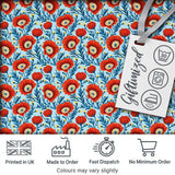 Red Poppy Flowers Botanical Garden Seamless Pattern Digital Print Fabric by the Metre UK Sewing Quilting Textile