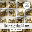 Cheetah Stamp Illustration Desert Scene Seamless Pattern Digital Print Fabric by the Metre UK Sewing Quilting Textile