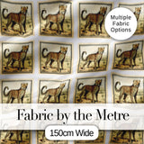 Cheetah Stamp Illustration Desert Scene Seamless Pattern Digital Print Fabric by the Metre UK Sewing Quilting Textile