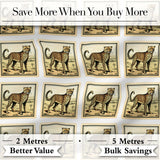 Cheetah Stamp Illustration Desert Scene Seamless Pattern Digital Print Fabric by the Metre UK Sewing Quilting Textile