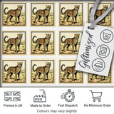 Cheetah Stamp Illustration Desert Scene Seamless Pattern Digital Print Fabric by the Metre UK Sewing Quilting Textile