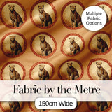 Elegant Cheetah Portrait Circular Frame Seamless Pattern Digital Print Fabric by the Metre UK Sewing Quilting Textile