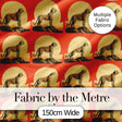 Minimal Cheetah Silhouette Sunset Horizon Seamless Pattern Digital Print Fabric by the Metre UK Sewing Quilting Textile