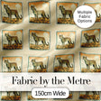 Vintage Cheetah Stamp Sunset Desert Seamless Pattern Digital Print Fabric by the Metre UK Sewing Quilting Textile