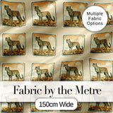 Vintage Cheetah Stamp Sunset Desert Seamless Pattern Digital Print Fabric by the Metre UK Sewing Quilting Textile