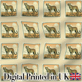 Vintage Cheetah Stamp Sunset Desert Seamless Pattern Digital Print Fabric by the Metre UK Sewing Quilting Textile