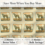 Vintage Cheetah Stamp Sunset Desert Seamless Pattern Digital Print Fabric by the Metre UK Sewing Quilting Textile