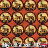 Decorative Cheetah Round Frame Landscape Seamless Pattern Digital Print Fabric by the Metre UK Sewing Quilting Textile
