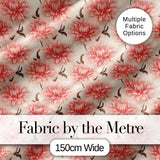 Soft Pink Dahlia Floral Seamless Pattern Elegant Blossom Design Digital Print Fabric by the Metre UK Sewing Quilting Textile