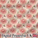 Soft Pink Dahlia Floral Seamless Pattern Elegant Blossom Design Digital Print Fabric by the Metre UK Sewing Quilting Textile