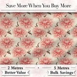 Soft Pink Dahlia Floral Seamless Pattern Elegant Blossom Design Digital Print Fabric by the Metre UK Sewing Quilting Textile