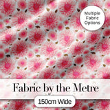 Light Pink Dahlia Bloom Soft Pastel Floral Seamless Pattern Digital Print Fabric by the Metre UK Sewing Quilting Textile