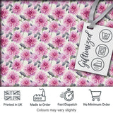 Lilac Dahlia Flowers Delicate Botanical Seamless Pattern Digital Print Fabric by the Metre UK Sewing Quilting Textile