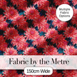 Bold Red Dahlia Floral Dark Background Seamless Pattern Digital Print Fabric by the Metre UK Sewing Quilting Textile