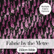 Stylized Pink Foxglove Floral on Dark Background Seamless Pattern Digital Print Fabric by the Metre UK Sewing Quilting Textile