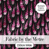 Modern Pink Foxglove Floral Graphic Dark Seamless Pattern Digital Print Fabric by the Metre UK Sewing Quilting Textile