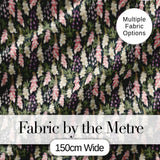 Soft Cream and Pink Botanical Garden Seamless Pattern Digital Print Fabric by the Metre UK Sewing Quilting Textile
