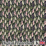 Soft Cream and Pink Botanical Garden Seamless Pattern Digital Print Fabric by the Metre UK Sewing Quilting Textile